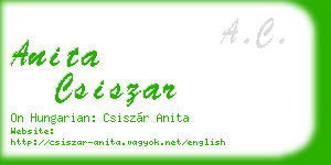 anita csiszar business card
